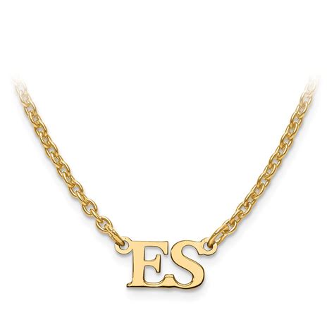 2 Letter Initial Necklace Gold Plated Precious Accents Ltd