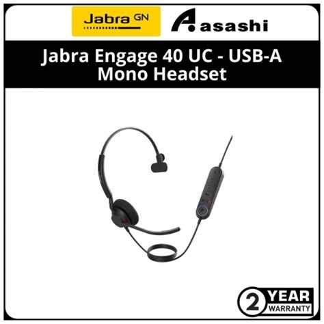 Jabra Engage 40 UC USB A Mono Headset 4093 410 279 Asashi