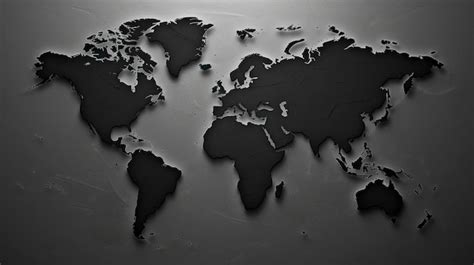 Contorno Del Mapa Del Mundo En Blanco Y Negro Foto Premium