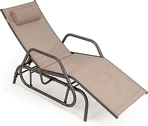 Goplus Chaise Longue Bascule Fauteuils Transat Jardin Ext Rieur Avec