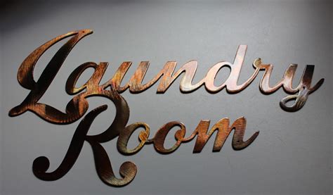 Laundry Room Sign Metal Wall Art Decor Copperbronze Plated