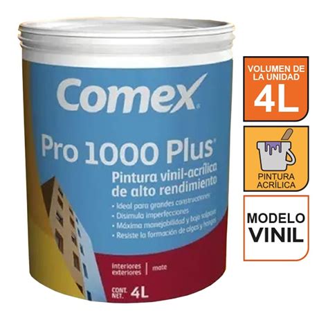 Pintura Vinil Acr Lica Blanca Comex Pro Plus Gal N L Mercadolibre