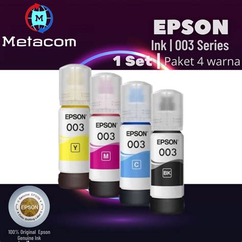 Jual Tinta Epson 003 Set Paket 4 Warna ORIGINAL EPSON Shopee Indonesia