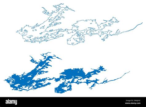 Robert Bourassa Lake Canada Quebec Map Vector Illustration Scribble