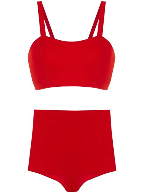 Olympiah Square Neck Bikini Set In Red ModeSens