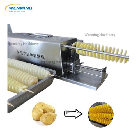 Electric Spiral Potato Cutter Chips Slicer Machine Stainless Steel Wm