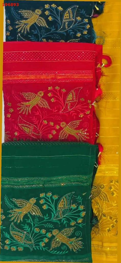 Gujrati Teast Saree Embroidery Design Saree Embroidery Design