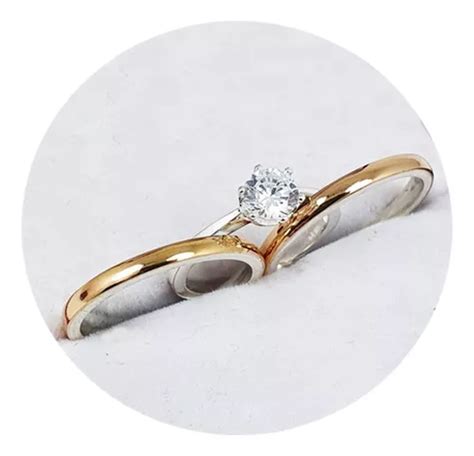 Alianzas Plata Y Oro 18kts El Par Anillo Casamiento Oro Rose Envío gratis