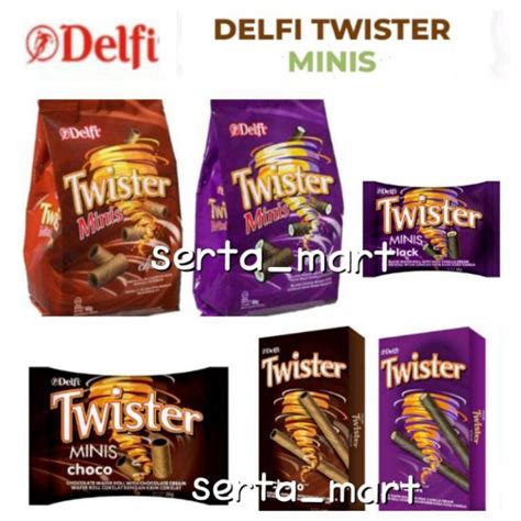 Jual Twister Minis Wafer Rolls Chocolate Black Vanilla Pouch Gr