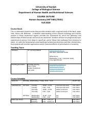 Course Outline Fall Hk Pdf University Of Guelph