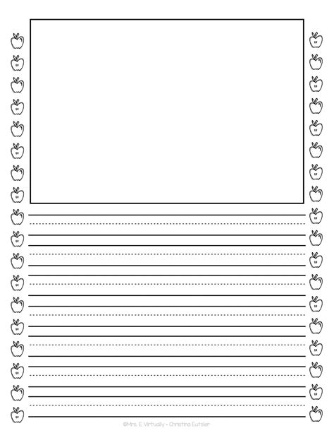 Free Printable Kindergarten Writing Paper With Picture Box Printable Templates