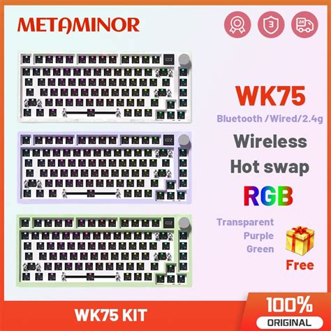 WEIKAV WK75 75 Wireless Mechanical Keyboard Kit Hot Swappable With Screen Gasket Mount Wired