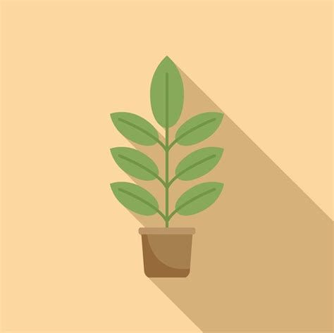 Icono De Planta De Rama De Hoja Vector Plano Arte De Maceta Hogar