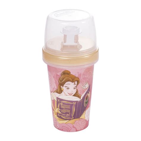 Vaso Milk Shake Con Tapa Princesas Disney 320 Ml CORAL Cartoons