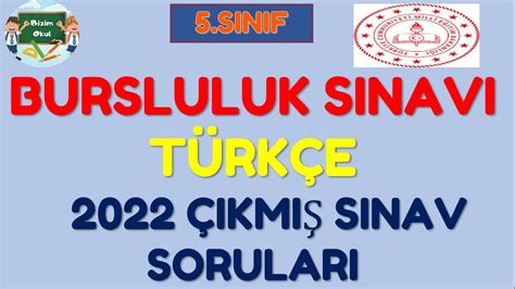 Sinif Bursluluk Sinavi Ikmi Sorular T Rk E Youtube