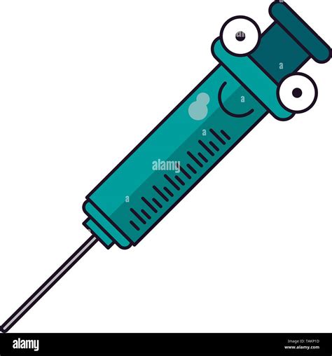 Medical Syringe Cute Cartoon Vector Illustration Stock Vector Image