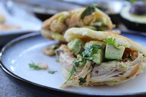 Masa Arepas with Chicken and Avocado Filling, gluten free - KitchOut.com