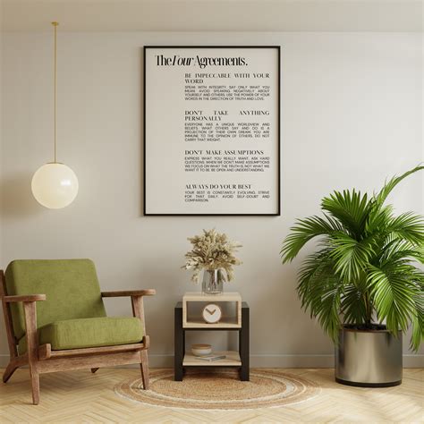 The Four Agreements Wall Art Black and White Art Home Decor Print Art ...