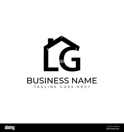 Initial lg real estate logo design vector. letter LG with home element ...