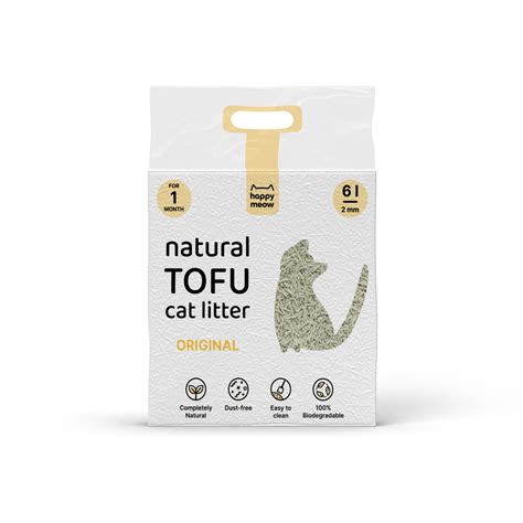 HAPPY MEOW AREIA TOFU AGLOMERANTE PARA GATO Original 2mm 6L Gato