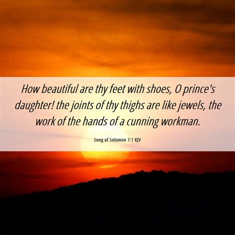 Song of Solomon 7:1 KJV - How beautiful are thy feet with shoes, O prince's