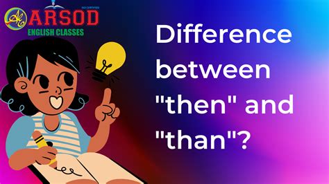 difference between then and then - Arsod English Classes, Yavatmal