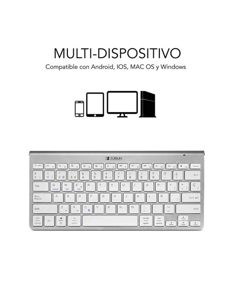 SUBBLIM Teclado Wireless Bluetooth Pure Compact Silver