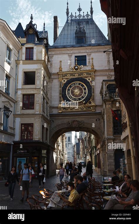 Le Gros Horloge The Great Clock Rouen Normandy France Stock Photo