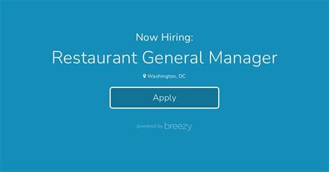 Restaurant General Manager At Hikinex