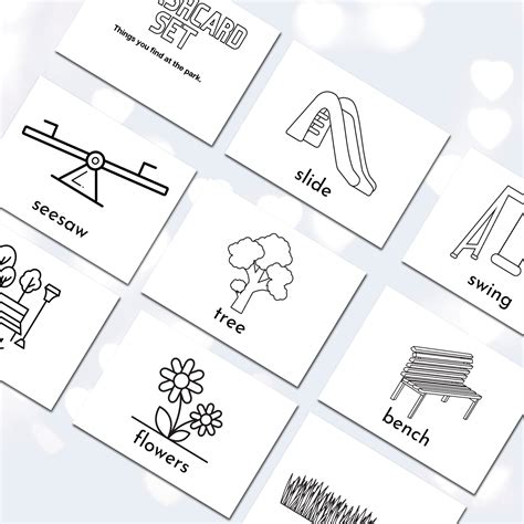 Printable Park Flashcards, Things at the Park, Park Coloring Sheets ...