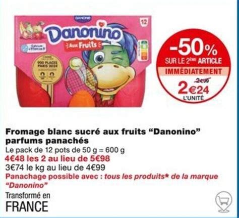 Promo Fromage Blanc Sucr Aux Fruits Danonino Parfums Panach S Chez