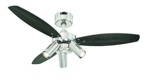 Ceiling Fan Jet Plus Nickel 105cm 42 With Lighting And Remote