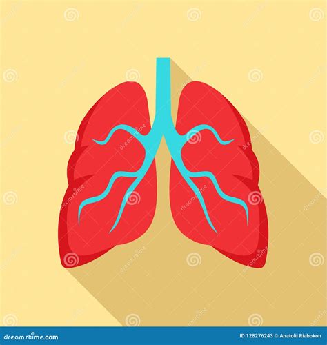 Tuberculosis Lungs Icon Flat Style Stock Vector Illustration Of