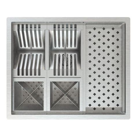 Calha Inox Pia Cozinha Gourmet Inox Quadrada Escovado No Shoptime