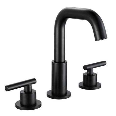 Flg 8 In Widespread Double Handle Bathroom Faucet 3 Holes Modern Brass Sink Faucet In Matte