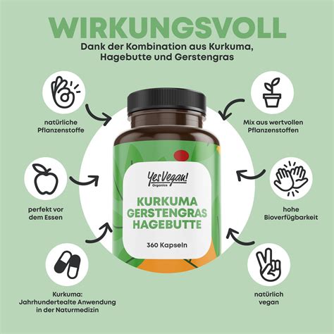 Bio Kurkuma Gerstengras Kapseln Mit Hagebutte Extra Hochdosiert 500mg