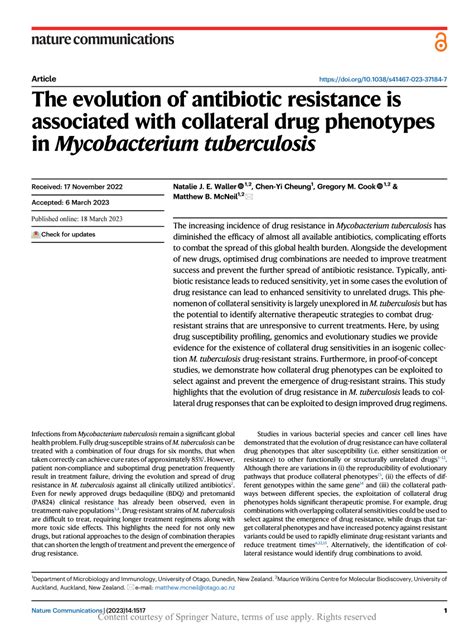 Pdf The Evolution Of Antibiotic Resistance Is Associated With