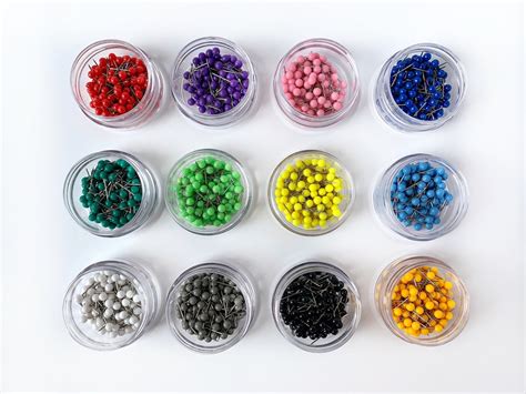 Map Push Pins, Set of 50, 100 or 200, Multi Color, Custom Map Pin ... 