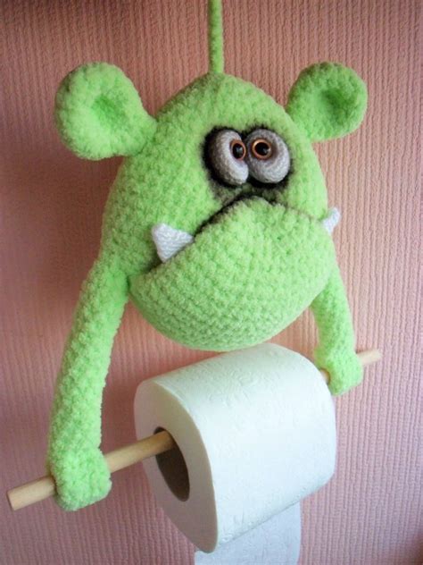 Монстрик - держатель туалетной бумаги! Связан по МК Ольги Борисенко ...