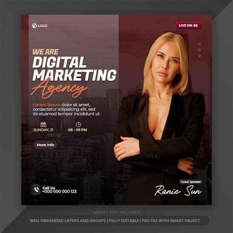 Folheto De Marketing Digital De Webinar Ao Vivo Moderno Para Modelo De