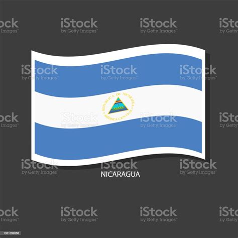 Vetores De Versão Vetorial Da Bandeira Da Nicarágua Agitando Bandeiras E Mais Imagens De Azul