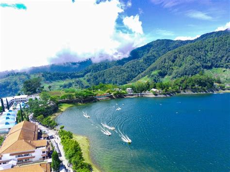 Premium Photo | Aerial view of telaga sarangan or lake sarangan magetan ...