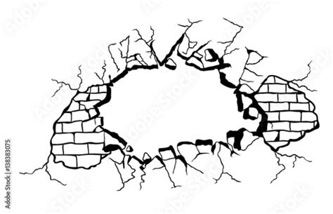 Handmade Hole In Brickwall Vector Design Stock Vector Adobe Stock