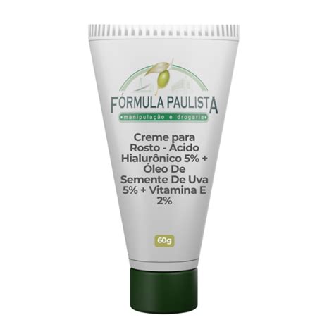 Óleo De Semestre De Uva No Rosto - Creme para Rosto - Ácido Hialurônico 5% + Óleo De Semente De Uva 5% ...