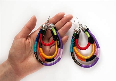 Oversized African Earrings Tribal Earrings Rope Earrings Etsy