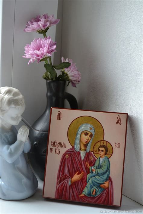 Рукописная икона . Икона Пресвятая Богородица Хлебная на заказ в ...