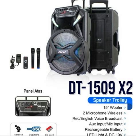 Jual Speaker Aktif Bluetooth 15 Inch DAT DT 1509X2 Portable Radio USB