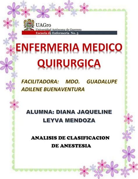 Análisis de clasificación de anestesia Enfermeria Mi Pasión Oficial