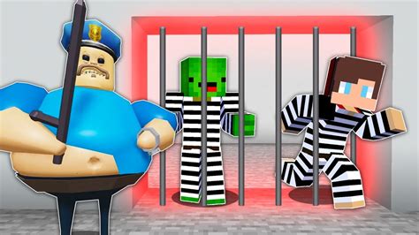 Jj And Mikey In Roblox Barry S Prison Challenge In Minecraft Maizen Animation Youtube