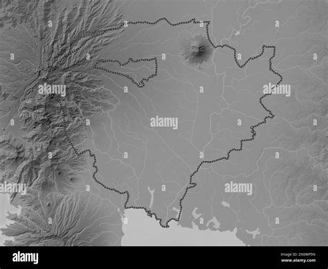 Pampanga, province of Philippines. Grayscale elevation map with lakes ...